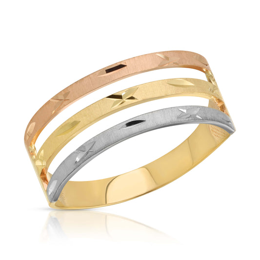 Criss Cut Tricolor Band