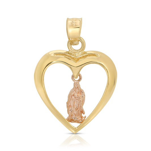 Open Heart Mary Pendant