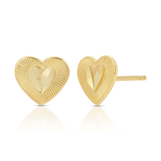 Heart in Heart Studs