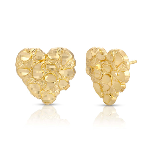 Nugget Heart Studs (Small - Large)