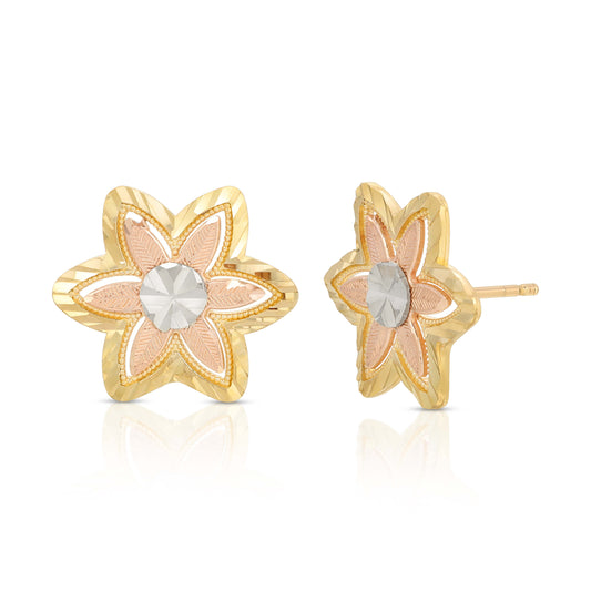 Tricolor Flower Studs